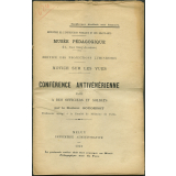 Conférence antivénérienne faite à des officiers et soldats. Notices sur les vues.