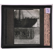 Cloche à plongeur et scaphandre. Nettoyage de la carène d'un navire en mer au moyen d'un scaphandre.