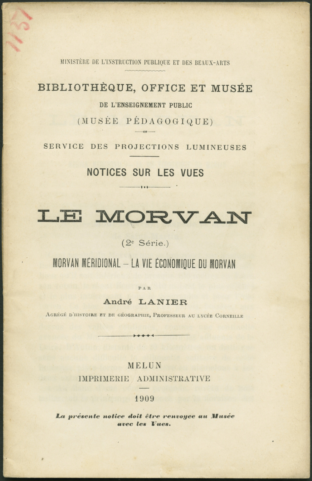 Le Morvan (2e série) Morvan méridional - La vie économique du Morvan. Notices sur les vues.