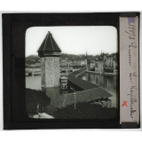 Suisse, les villes. Lucerne : Le Kapelbrucke.