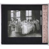 Prophylaxie des maladies contagieuses. 1ère série. Transmises par les déjections, les matières fécales, l'eau souillée; les sécrétions respiratoire. La sérothérapie antidiphtérique (tableau de A. Brouillet).