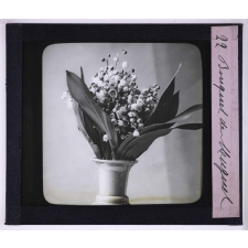 L'Art à l'école, décoration par les fleurs de printemps. Bouquet de muguet.