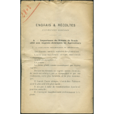 Engrais & récolte. Expériences agricoles. Notices sur les vues.