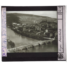 Vallée du Rhin. Bingen Drususbrücke. Bingen. Pont Drusus (Bingen coude du Rhin, 25 km O. de Mayence).