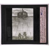 Cloche à plongeur et scaphandre. Plongeurs trouvant une caisse pleine d'or dans le port de Marseille.