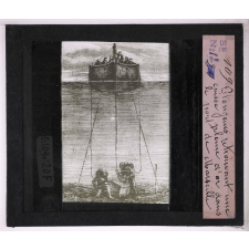 Cloche à plongeur et scaphandre. Plongeurs trouvant une caisse pleine d'or dans le port de Marseille.