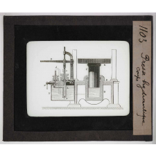 Chutes des corps. Presse hydraulique, coupe.