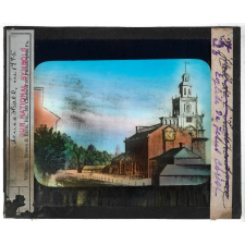 Histoire du drapeau américain. Independance Hall, in 1775. Eglise de Jésus Christ. 