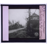 Dévastations. Sur la route de Roye (Somme), maisons détruites par les Allemands.