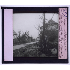 Dévastations. Sur la route de Roye (Somme), maisons détruites par les Allemands.