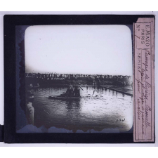 Passage des rivières militaire. Passerelle légère et volige de radeaux pour cavaliers.