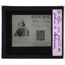 William Shakespeare.Titre avec portrait des poèmes de Shakespeare.