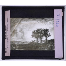 Rembrandt. Les trois arbres. Gravure Dresde.