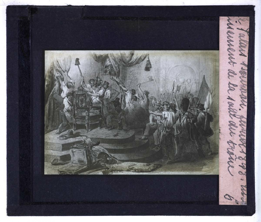 Le Palais-Bourbon. Février 1848. Envahissement de la salle du trône.