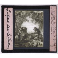 Fables de La Fontaine. 2e partie. La génisse, la chèvre, la brebis en société avec le lion.