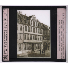 Goethe (I). Das Goethe-Haus in Frankfurt a. M. nach dem Umbau 1758. Stich von Delkeskamp. Weimar, Goethe-Nat.-Mus.