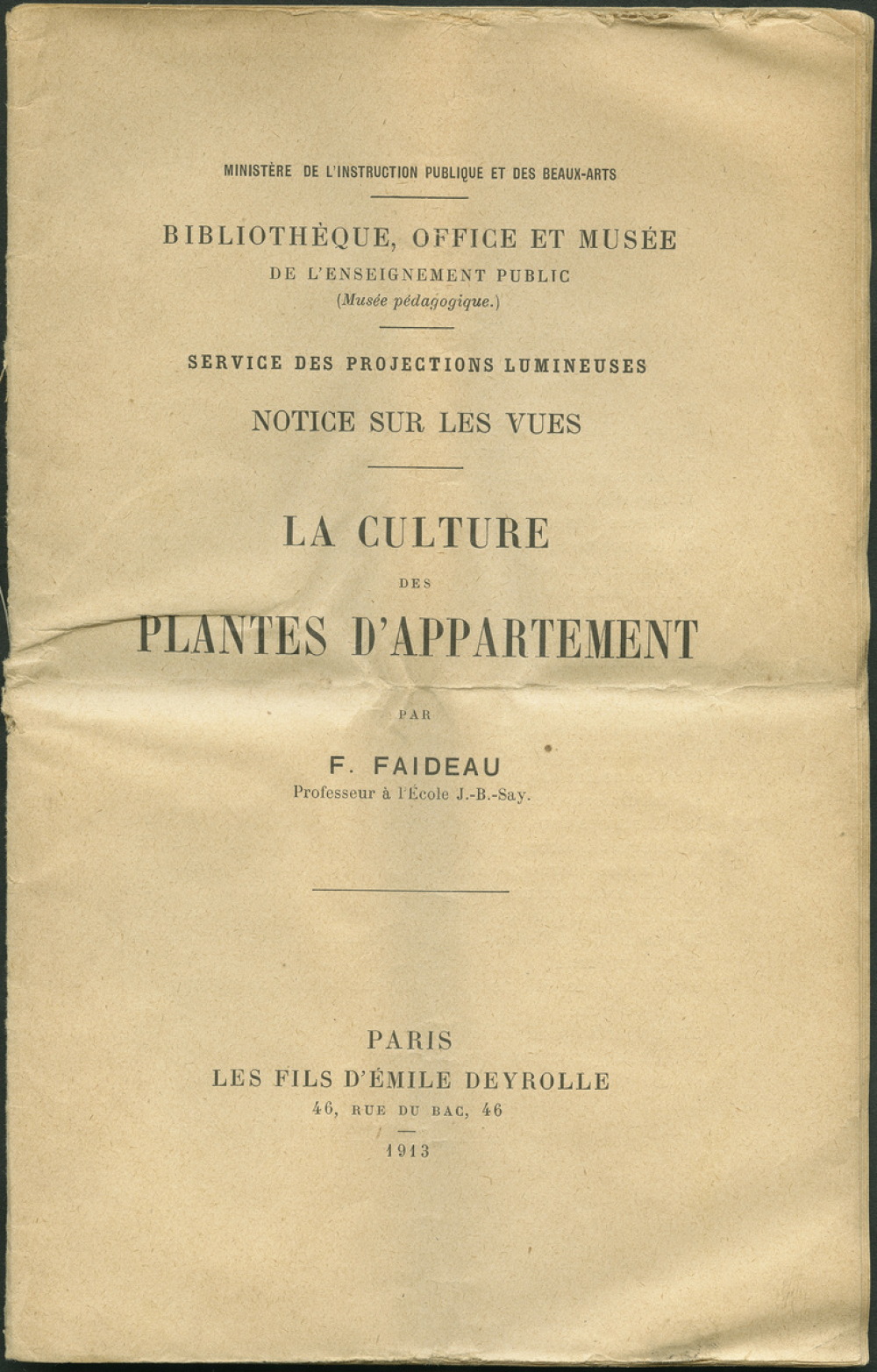 La Culture des plantes d'appartement. Notices sur les vues.