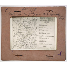 Les Grès bigarrés du département des Vosges. Particularités géologiques et agricoles de la Vôge. Carte, esquisse géologique de la région Nord-Est.