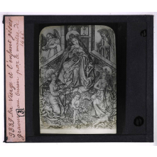 Histoire de la gravure. La Vierge et l'enfant Jésus. Gravure au burin par le maître de 1466.