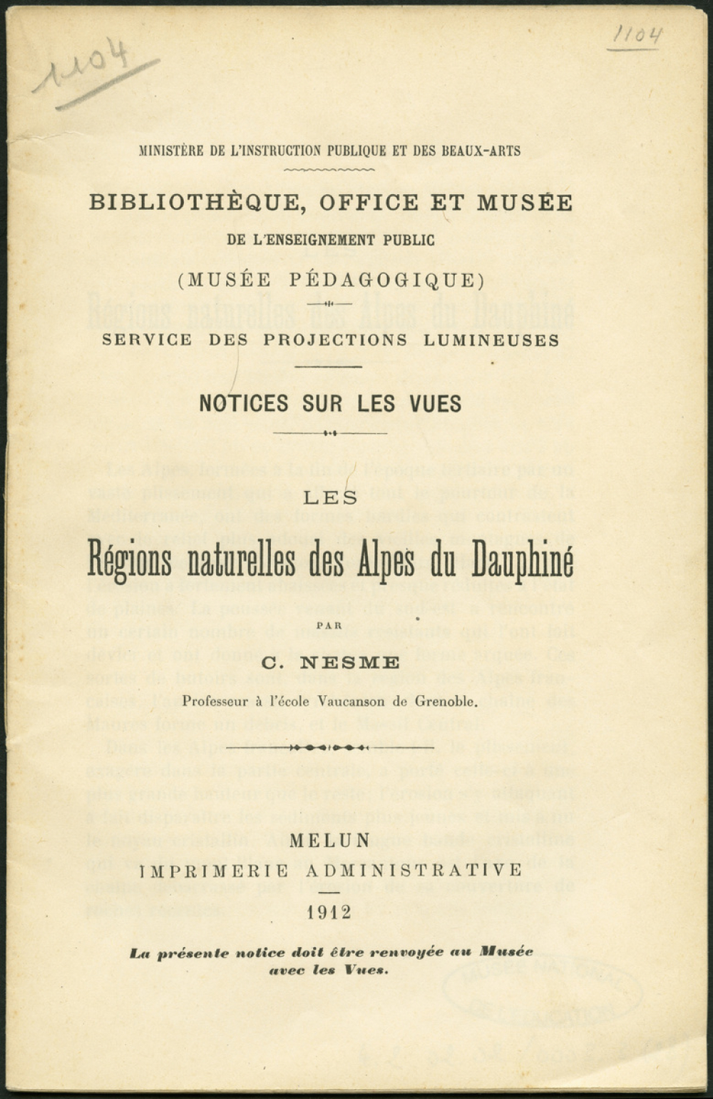 Les Régions naturelles des Alpes du Dauphiné. Notices sur les vues.