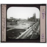 Saxe Thuringe. Dresde, Le pont et la Cathédrale.