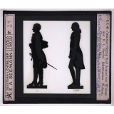 Goethe (I). Herzog Karl August von Weimar und K.L. Knebel. Schattenrisse. Weimar, Goethe-Nat.-Mus. Silhouettes du Duc Charles Auguste de Weimar et de K.L. Knebel.