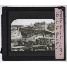 Les Moyens de transport à travers les âges. Carabas au milieu du 18e s. (Pl. de la Bastille).