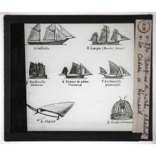 La Pêche maritime en France. Barques de pêche, chalut, casier à homard.