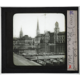 Suisse, les villes. Zurich : Le Stadthausquai. Hôtel de Ville.