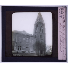La Bataille de la Marne. Église de Barcy & la mairie après le bombardement.