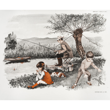 Tableaux de langage. Série IM 2 - n° 29a : la partie de pêche. n° 30a : Départ pour le nique-nique.