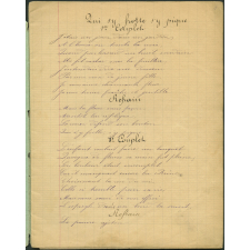 Cahier de chansons. 