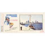Buvard publicitaire. Vue du port de Toulon. Flan Lyonnais Entremets. Série A N°6. 