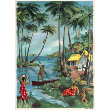 Tableau mural. Images de la vie. 27. En Océanie (Une île) (Série n°7).