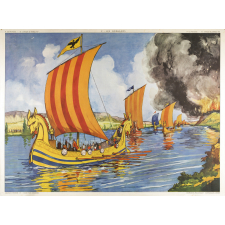 Tableau mural. 9 : les Normands. 10 : l'attaque du château-fort.