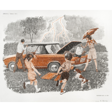Tableaux de langage. Série IM 2 - n° 29c : la partie de pêche (le poisson attrapé). n° 30c : Le pique-nique (l'orage).
