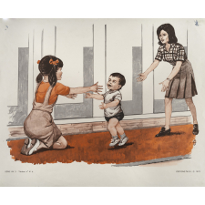 Tableaux de langage. Série IM 3 - n° 41b : Les premiers pas. n° 42b : Les crêpes. 