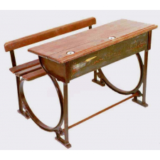 Pupitre à deux places avec banc