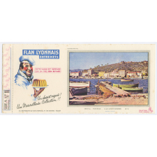 Buvard publicitaire. Le Port de Saint-Mandrier. Flan Lyonnais Entremets. Série A N°11.