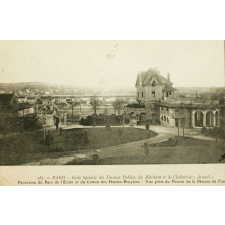 187 - Paris - Ecole Spéciale des Travaux Publics, du Bâtiment et de l'Industrie Arcueil - Panorama du Parc de l'Ecole et du Coteau des Hautes-Bruyères - Vue prise du perron de la Maison de Fam.