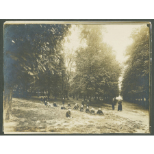 Elèves dans le parc du château de Mesnières. 
