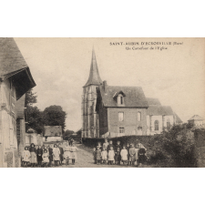 Saint-Aubin-d'Ecrosville (Eure) - Un Carrefour de l'Eglise.