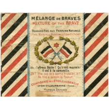 Papier d'emballage de bonbon à texte patriotique. 
