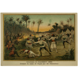 Campagne du Dahomey, 1893. Attaque du camp de Dogba par les Dahoméens.
