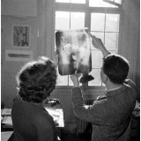Enseignement audiovisuel : lecture d'une radiographie du thorax.