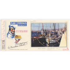 Buvard publicitaire. Toulon - Bateau de pêche. Flan Lyonnais Entremets. Série A N°16.