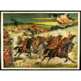 Tableaux muraux. Tableaux d'histoire C.E. : 5- Camp de Huns. 6- Clovis proclamé roi.