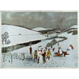 Tableau d'élocution : 11-l'hiver. 12-une rue commerçante.