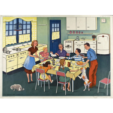 Tableau d'élocution. Le repas en famille. La maladie.