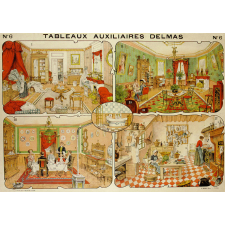 Tableaux auxiliaires Delmas pour l'enseignement pratique des langues vivantes par l'image. Série I : N°6- La Maison intérieure, les Meubles.